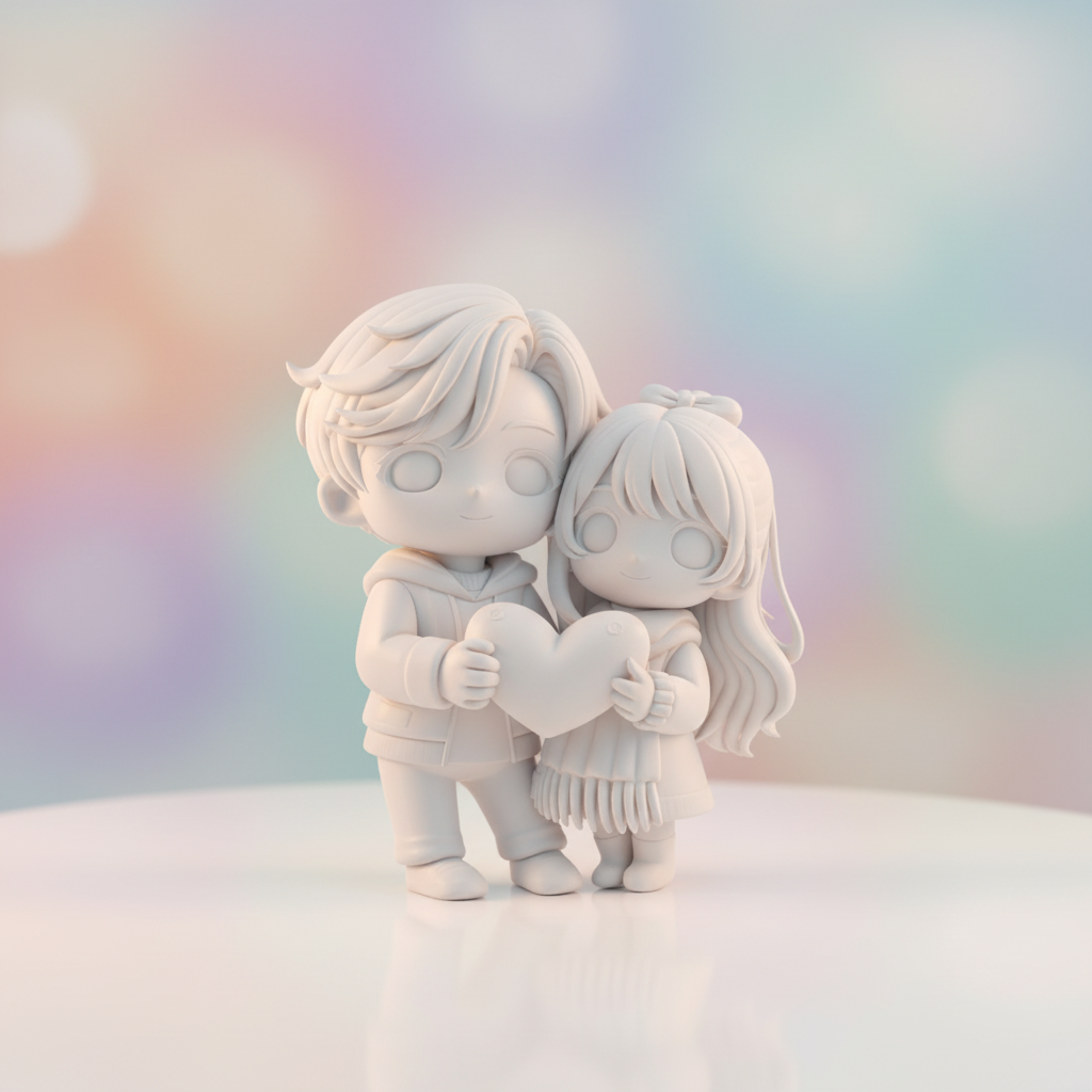 Professionelles Produktbild - weiße 3D-Figur