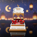 Ramadan Geschenkständer mit goldenem Hintergrund